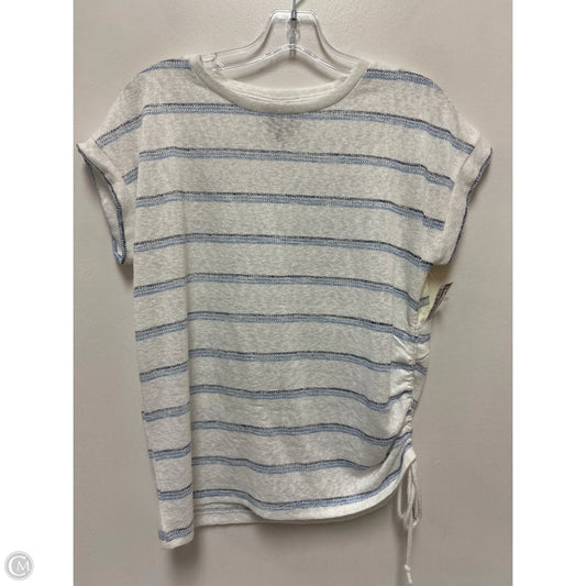 Top Short Sleeve By Bobeau In Blue & White, Size: S