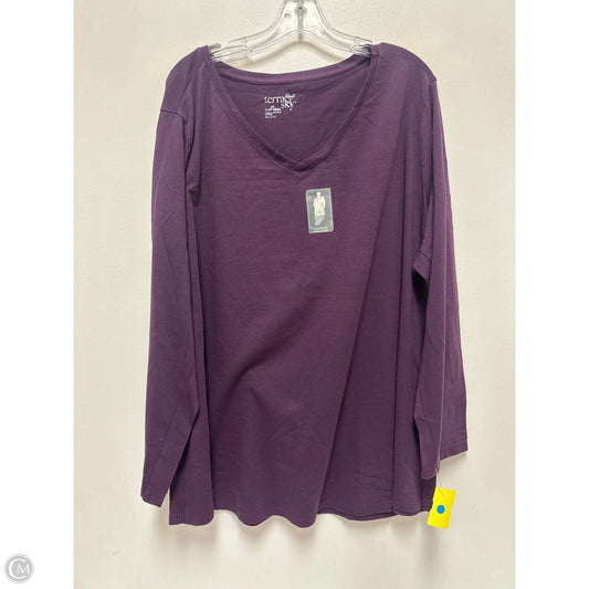 Top Long Sleeve By Terra & Sky In Purple, Size: 3x