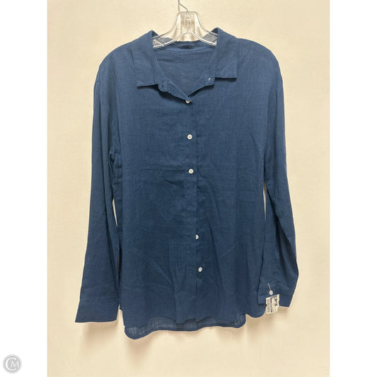Blouse Long Sleeve By Clothes Mentor In Blue, Size: L