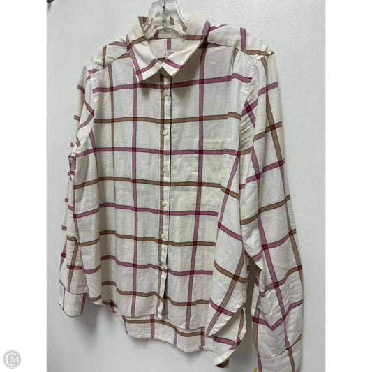 Blouse Long Sleeve By Loft In Cream, Size: L
