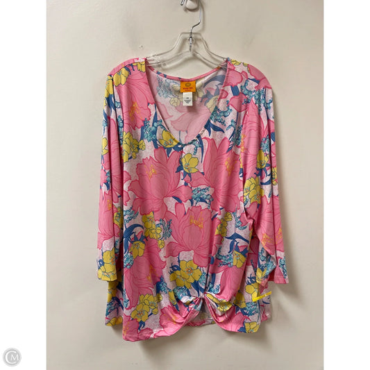 Top Long Sleeve By Ruby Rd In Pink, Size: 2x