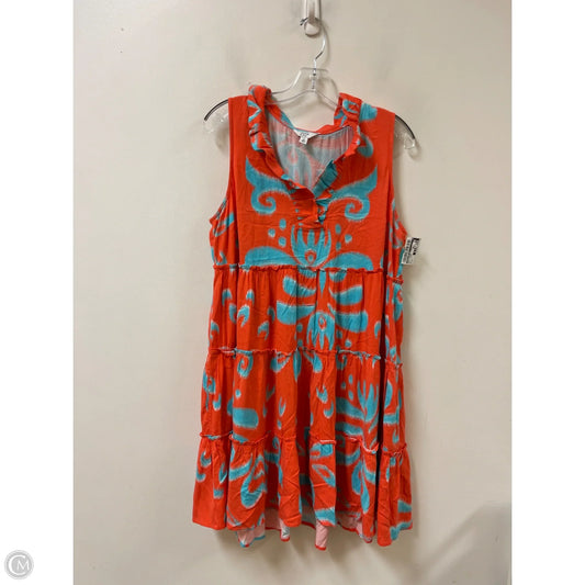 Dress Casual Short By Crown And Ivy In Blue & Orange, Size: M