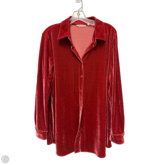 Blouse Long Sleeve By Soft Surroundings In Red, Size: L