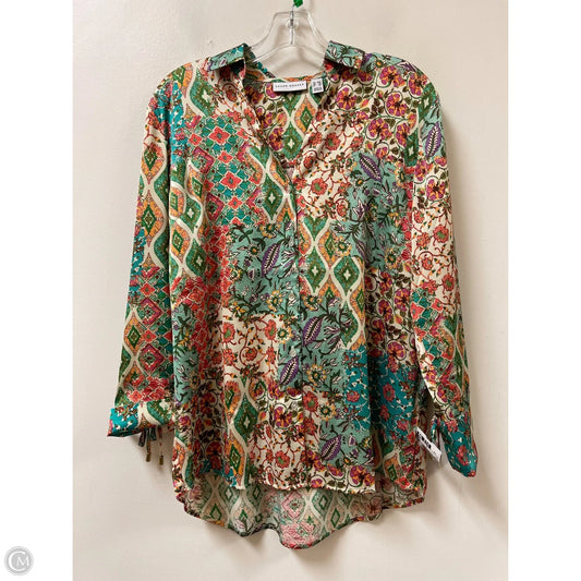 Blouse Long Sleeve By Susan Graver In Multi-colored, Size: Xsp