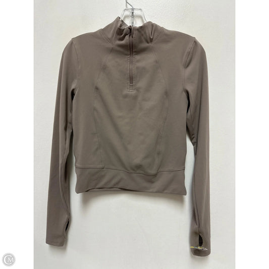 Athletic Top Long Sleeve Collar By 90 Degrees By Reflex In Brown, Size: S