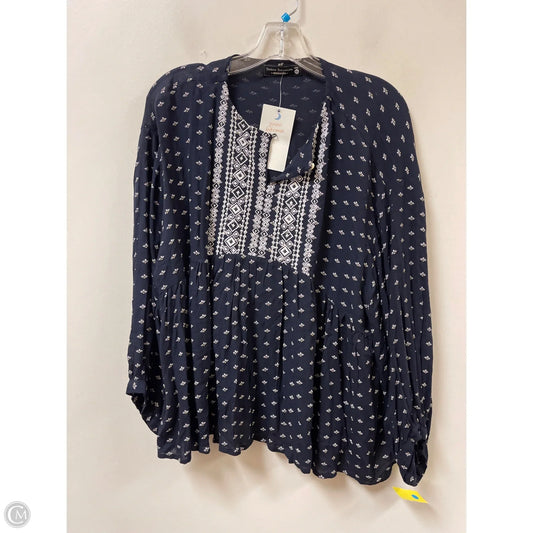 Top Long Sleeve By Clothes Mentor In Navy, Size: Xl