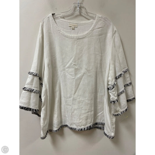 Top Long Sleeve By Cynthia Rowley In White, Size: 3x