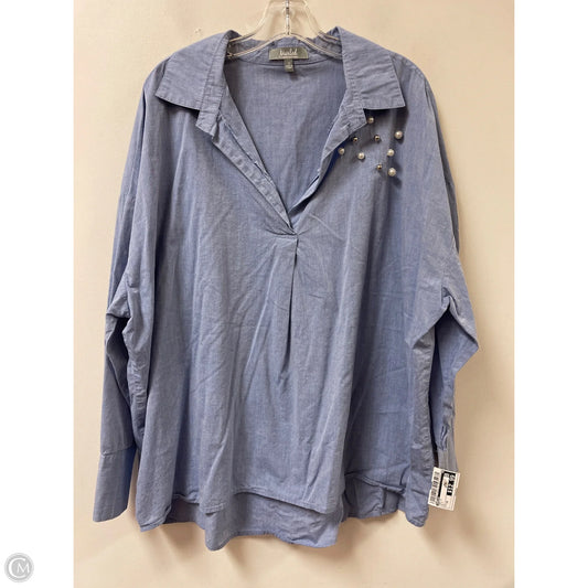 Top Long Sleeve By Marled In Blue, Size: 2x