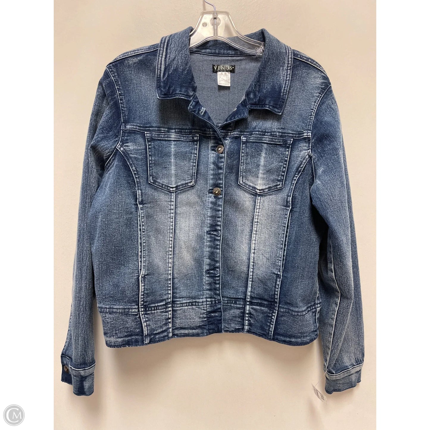 Jacket Denim By Venus In Blue Denim, Size: L