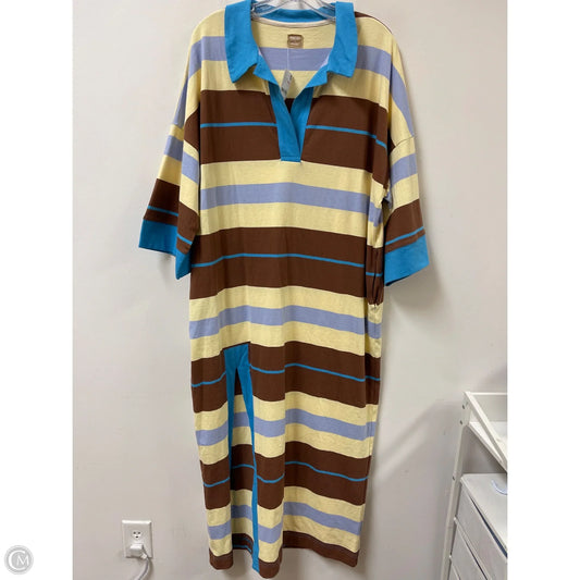 Dress Casual Maxi By Free People In Brown & Yellow, Size: S