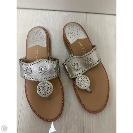 Sandals Flip Flops By Jack Rogers In Silver, Size: 9