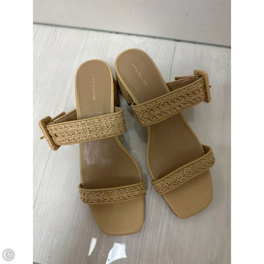 Sandals Heels Block By Ann Taylor In Cream, Size: 9