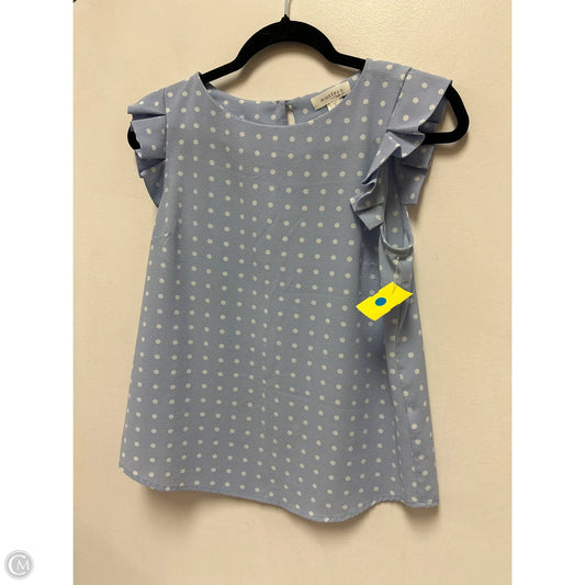 Top Short Sleeve By Monteau In Blue & White, Size: S