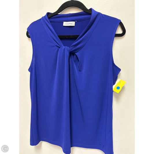 Top Sleeveless By Calvin Klein In Blue, Size: M