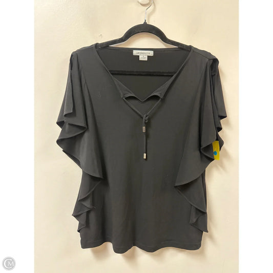Top Short Sleeve By Liz Claiborne In Black, Size: M