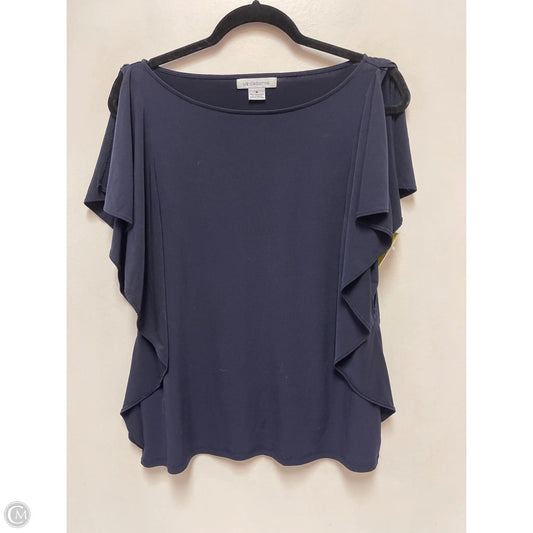 Top Short Sleeve By Liz Claiborne In Navy, Size: M