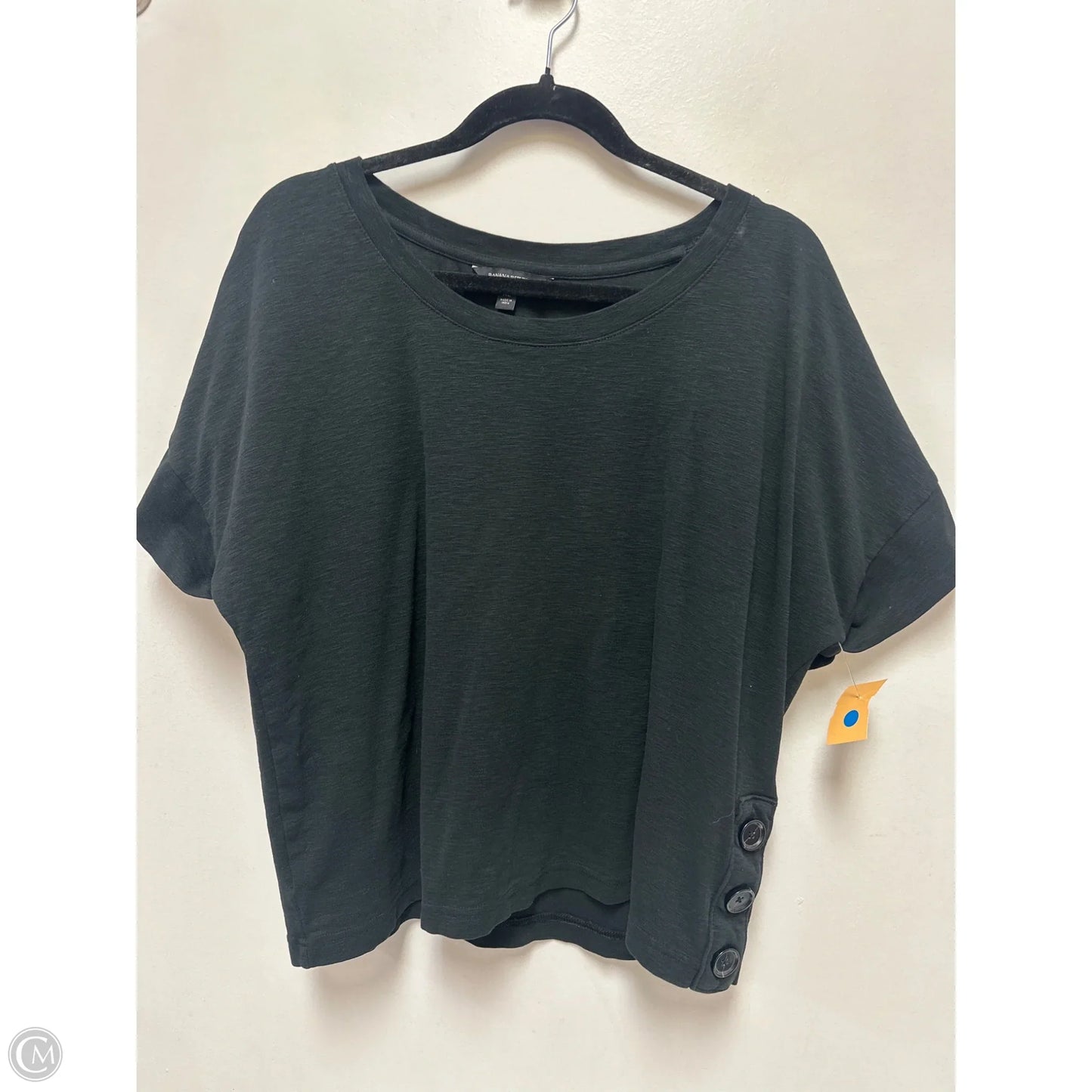 Top Short Sleeve By Banana Republic In Black, Size: Xl