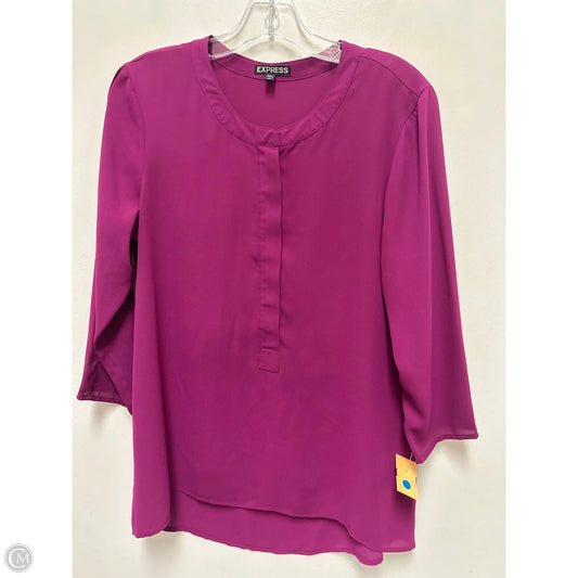 Top Long Sleeve By Express In Purple, Size: M