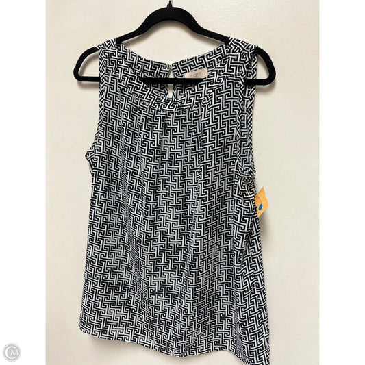 Top Sleeveless By Loft In Black & White, Size: L