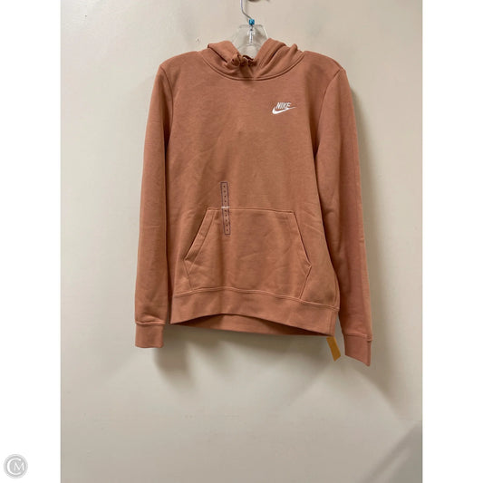 Athletic Sweatshirt Hoodie By Nike In Brown, Size: S