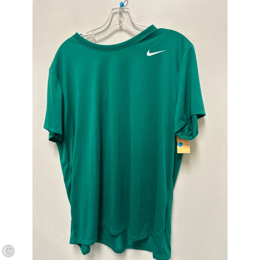 Athletic Top Short Sleeve By Nike In Green, Size: Xl