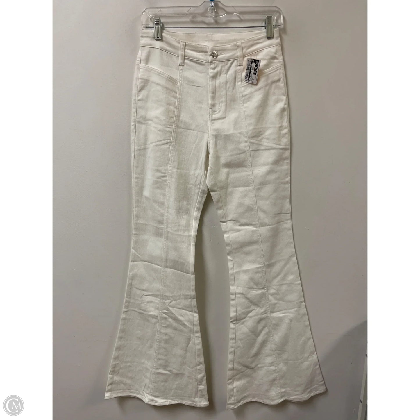 Jeans Flared By Entro In White Denim, Size: 4