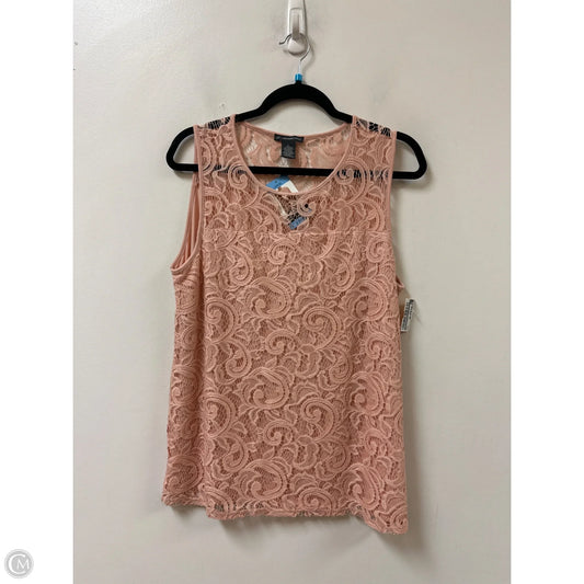 Top Sleeveless By Adrianna Papell In Pink, Size: L