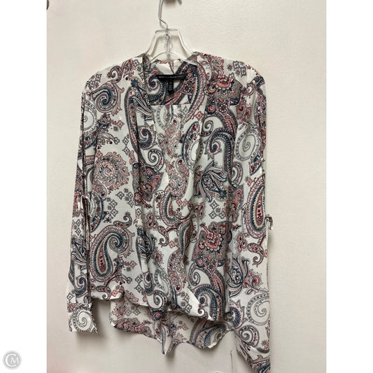 Top Long Sleeve By White House Black Market In Paisley Print, Size: L