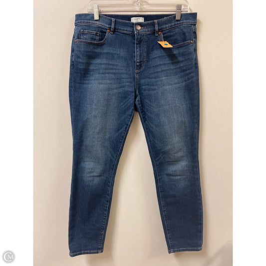 Jeans Skinny By Loft In Blue Denim, Size: 12p