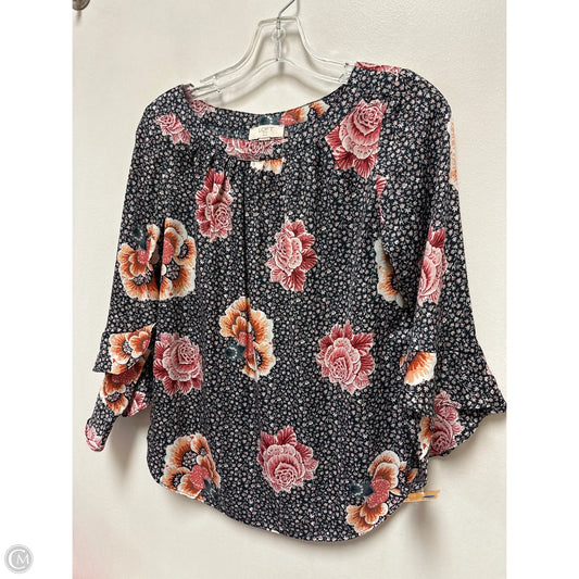 Top Long Sleeve By Loft In Floral Print, Size: Xsp