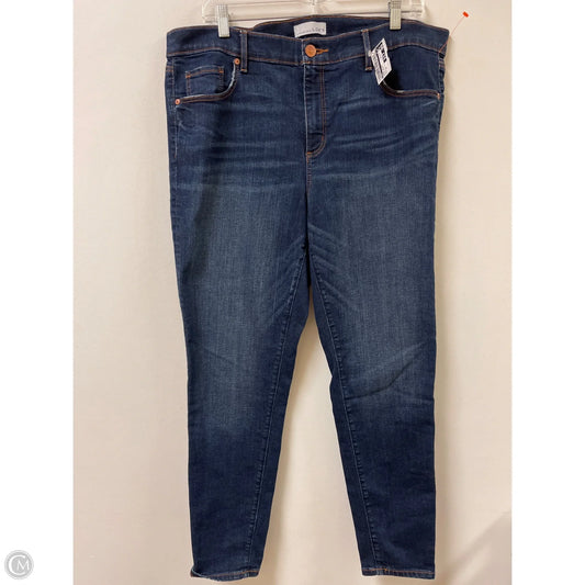 Jeans Skinny By Loft In Blue Denim, Size: 16