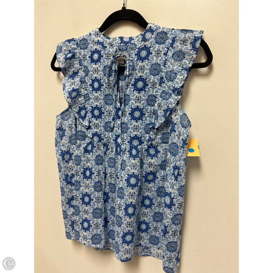 Top Short Sleeve By Loft In Blue & White, Size: Xs