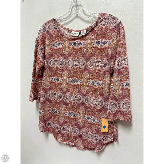 Top Long Sleeve By Rachel Zoe In Pink & White, Size: S