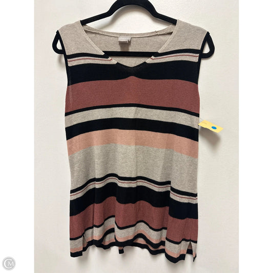 Top Sleeveless By Chicos In Black & Brown, Size: M