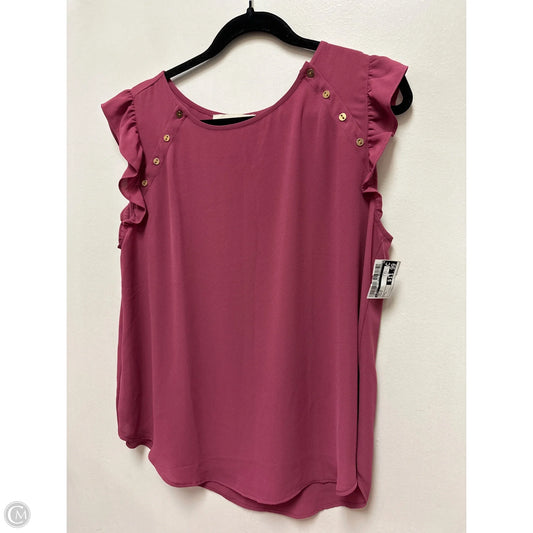 Top Short Sleeve By Loft In Purple, Size: L