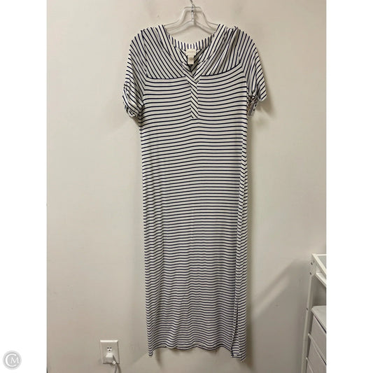 Dress Casual Maxi By Chicos In Blue & White, Size: S