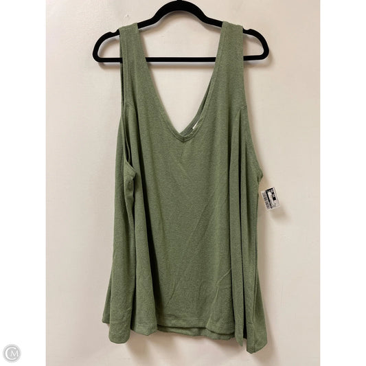 Top Sleeveless By Ava & Viv In Green, Size: 3x