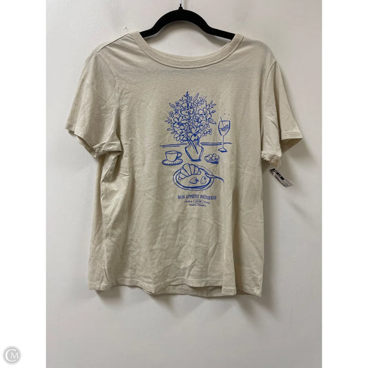 Top Short Sleeve By Old Navy In Cream, Size: L