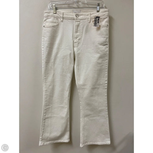 Jeans Flared By Frame In White Denim, Size: 8