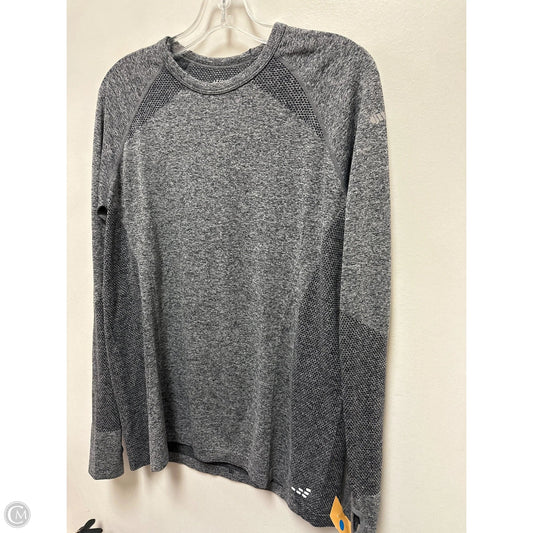 Athletic Top Long Sleeve Collar By Bcg In Grey, Size: L