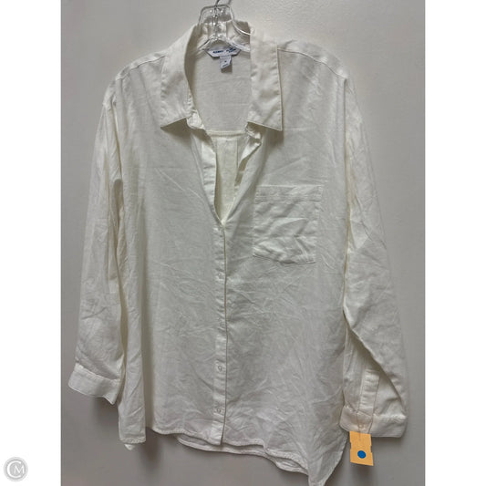 Blouse Long Sleeve By Old Navy In White, Size: Xl