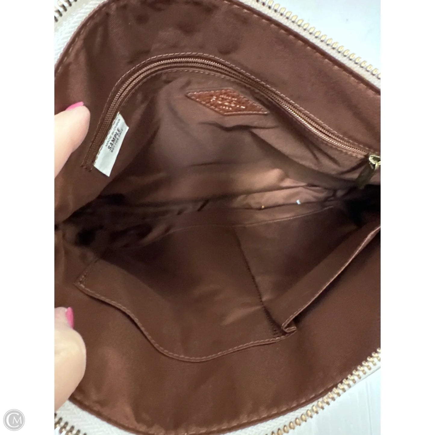 Handbag Leather By Fossil, Size: Medium