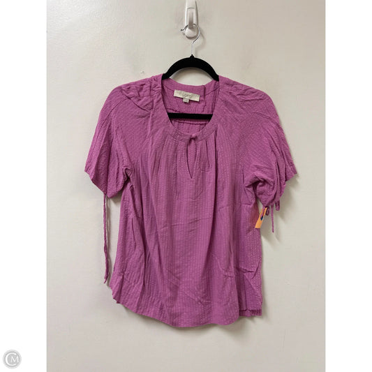 Top Short Sleeve By Loft In Purple, Size: S