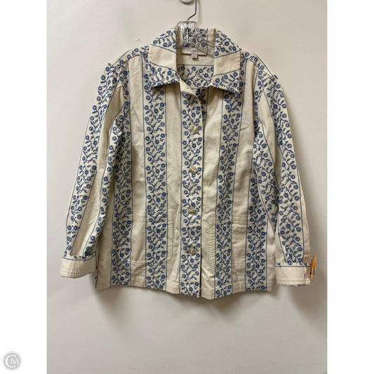 Jacket Other By Loft In Blue & Cream, Size: Xs