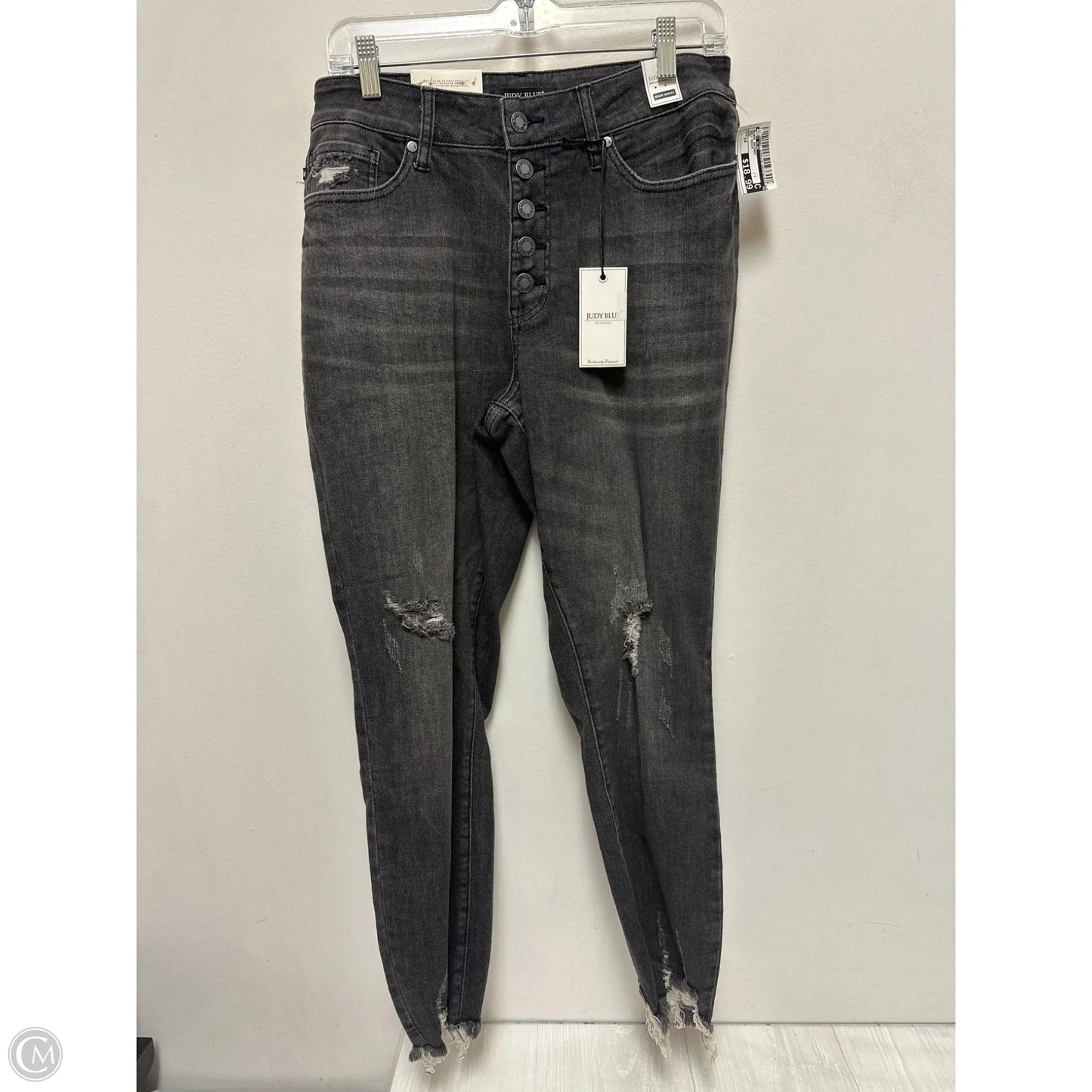 Jeans Skinny By Judy Blue In Grey Denim, Size: 14