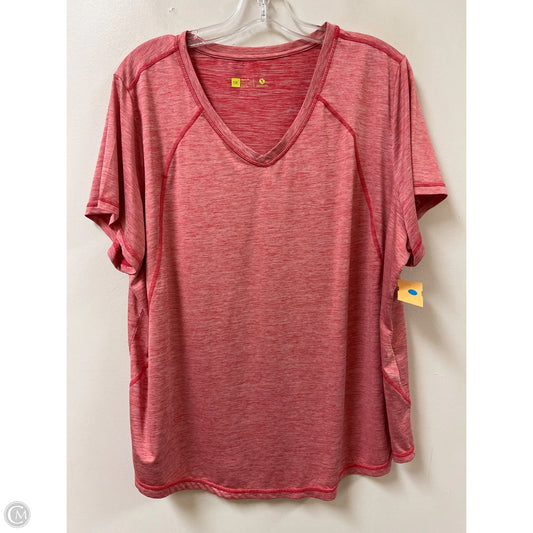 Athletic Top Short Sleeve By Xersion In Red, Size: 1x