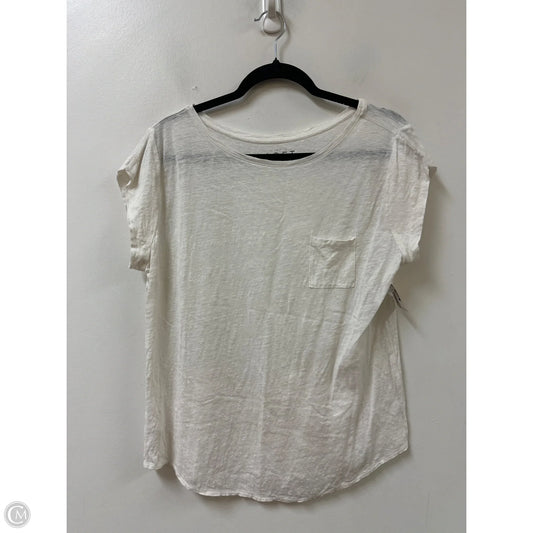 Top Short Sleeve By Loft In Cream, Size: L