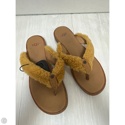 Sandals Designer By Ugg In Yellow, Size: 7.5