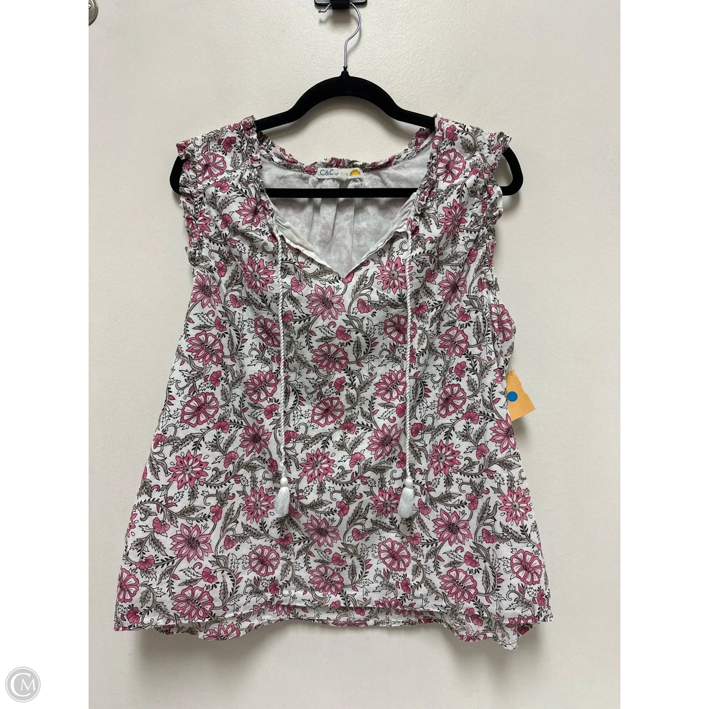 Top Sleeveless By C And C In Floral Print, Size: Xl
