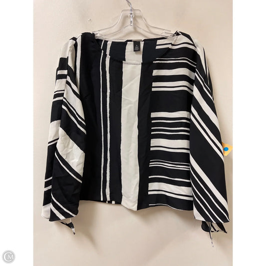 Top Long Sleeve By Chicos In Black & White, Size: S